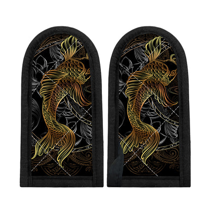 Golden Spiritual Koi Fish Print Skillet Handle Cover