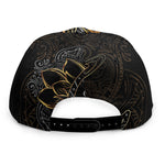 Golden Spiritual Koi Fish Print Snapback Cap