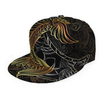 Golden Spiritual Koi Fish Print Snapback Cap