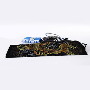 Golden Spiritual Koi Fish Print Sports Towel