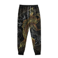 Golden Spiritual Koi Fish Print Sweatpants