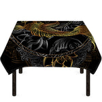 Golden Spiritual Koi Fish Print Tablecloth