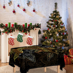 Golden Spiritual Koi Fish Print Tablecloth