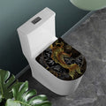 Golden Spiritual Koi Fish Print Toilet Lid Cover