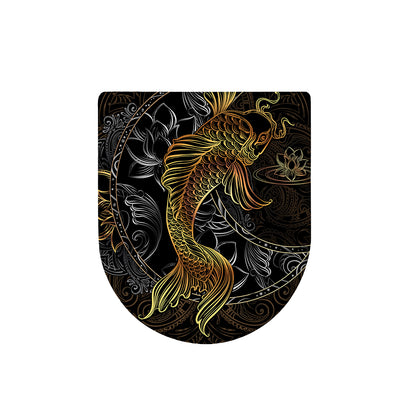 Golden Spiritual Koi Fish Print Toilet Lid Cover