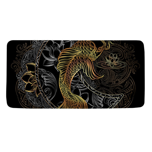Golden Spiritual Koi Fish Print Towel