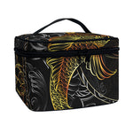 Golden Spiritual Koi Fish Print Travel Makeup Bag