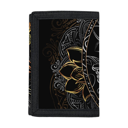 Golden Spiritual Koi Fish Print Trifold Wallet