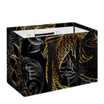 Golden Spiritual Koi Fish Print Utility Tote Bag
