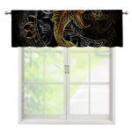 Golden Spiritual Koi Fish Print Window Valance