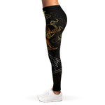 Golden Spiritual Koi Fish Print Women's Leggings
