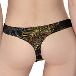 Golden Spiritual Koi Fish Print Women's Thong