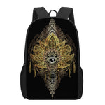 Golden Spiritual Lotus Print 17 Inch Backpack