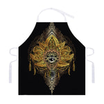 Golden Spiritual Lotus Print Adjustable Apron