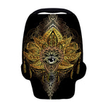 Golden Spiritual Lotus Print Baby Seat Cover
