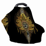 Golden Spiritual Lotus Print Baby Seat Cover