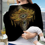 Golden Spiritual Lotus Print Baby Seat Cover