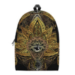Golden Spiritual Lotus Print Backpack