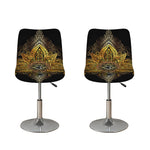 Golden Spiritual Lotus Print Bar Stool Covers