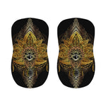 Golden Spiritual Lotus Print Bar Stool Covers