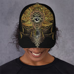 Golden Spiritual Lotus Print Baseball Cap