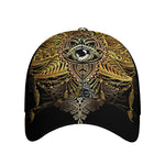 Golden Spiritual Lotus Print Baseball Cap