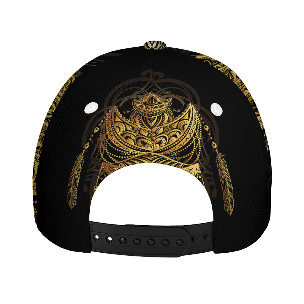 Golden Spiritual Lotus Print Baseball Cap