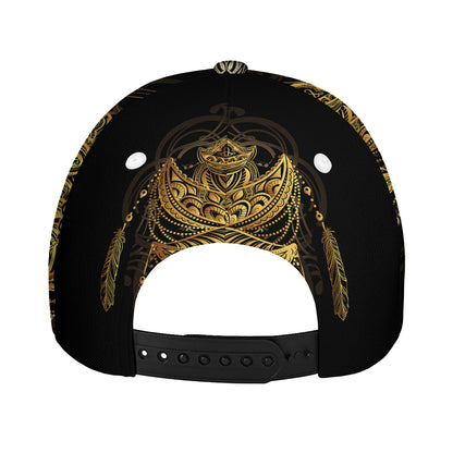 Golden Spiritual Lotus Print Baseball Cap
