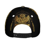 Golden Spiritual Lotus Print Baseball Cap