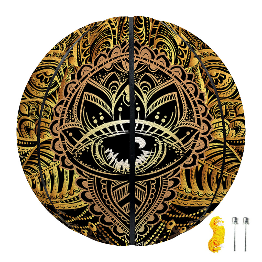 Golden Spiritual Lotus Print Basketball