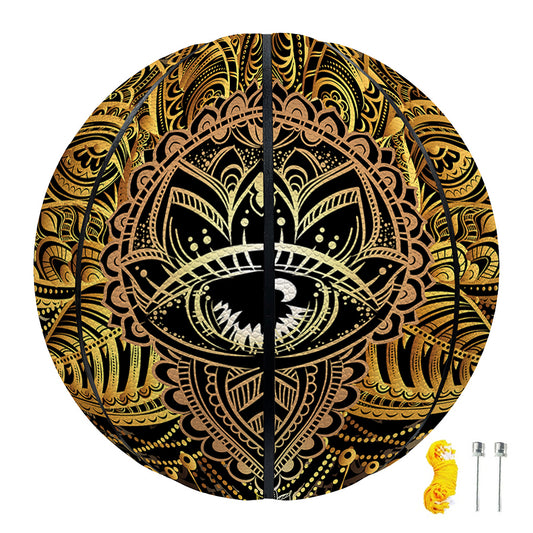 Golden Spiritual Lotus Print Basketball