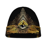 Golden Spiritual Lotus Print Beanie