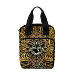 Golden Spiritual Lotus Print Bible Tote Bag