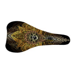 Golden Spiritual Lotus Print Bicycle Seat Cover