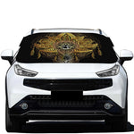 Golden Spiritual Lotus Print Car Windshield Snow Cover