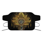 Golden Spiritual Lotus Print Car Windshield Snow Cover