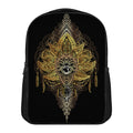 Golden Spiritual Lotus Print Casual Backpack