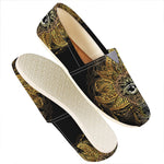 Golden Spiritual Lotus Print Casual Shoes