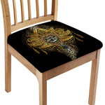 Golden Spiritual Lotus Print Chair Cushion Cover