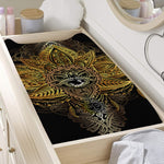 Golden Spiritual Lotus Print Changing Pad Cover