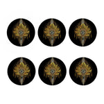 Golden Spiritual Lotus Print Coaster Set