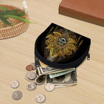 Golden Spiritual Lotus Print Coin Purse