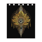 Golden Spiritual Lotus Print Curtain