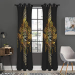 Golden Spiritual Lotus Print Curtain