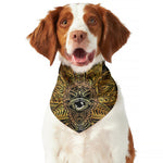 Golden Spiritual Lotus Print Dog Bandana
