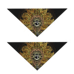 Golden Spiritual Lotus Print Dog Bandana