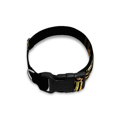 Golden Spiritual Lotus Print Dog Collar