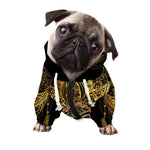 Golden Spiritual Lotus Print Dog Zip Up Hoodie