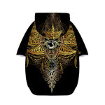 Golden Spiritual Lotus Print Dog Zip Up Hoodie