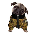 Golden Spiritual Lotus Print Dog Zip Up Jacket